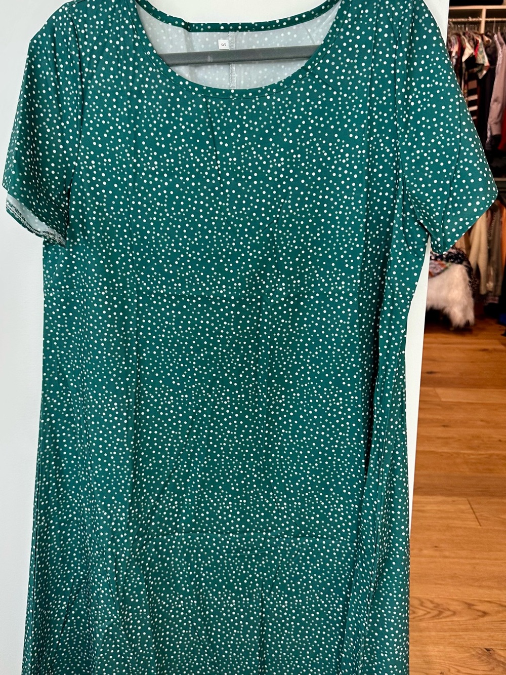 Women’s Green Dot Short Sleeve Tee Dress